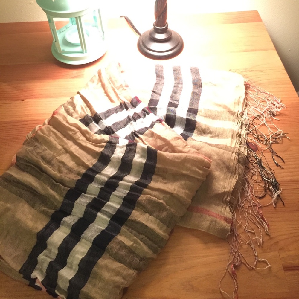 Burberry Pattern Viscose Long Scarf